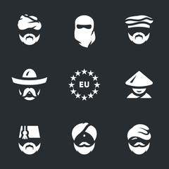 Vector Set of Immigrants Icons.
