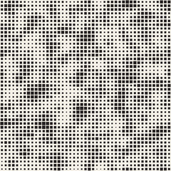 Modern Stylish Halftone Texture. Endless Abstract Background With Random Size Squares. Vector Seamless Chaotic Squares Pattern.