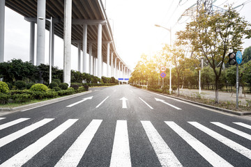 zebra crossing under the bridge