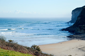 Idyllic panorama view of cliffs in Asturias, Camino de Santiago, Spain