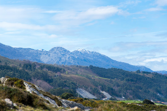 Idyllic mountain landscape in Asturias in Spain