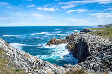 Idyllic panorama view of cliffs in Asturias, Camino de Santiago, Spain