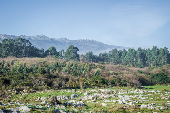 Idyllic mountain landscape in Asturias in Spain