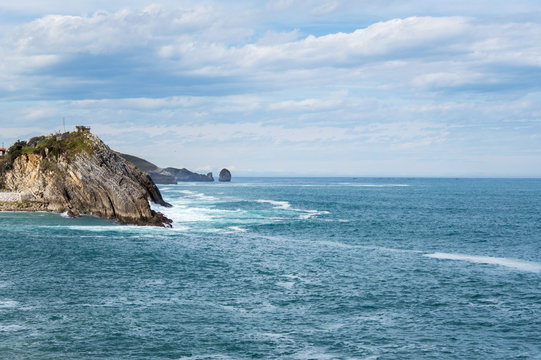Idyllic panorama view of cliffs in Asturias, Camino de Santiago, Spain