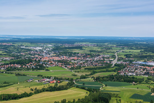 Hechingen Landscape from Hohenzoller Terrace Green German European Nature Forest Baden