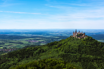 Fototapeta na wymiar Burg Hohenzollern German European Castle Architecture Ancient Destination Travel Famous Swabia Features Architecture Landscape