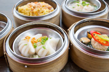 Dim Sum in bamboo steamer