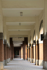 Empty school corridor