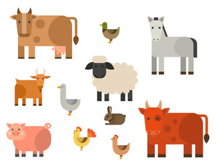 Farm icon vector illustration nature food harvesting grain agriculture different animals characters.