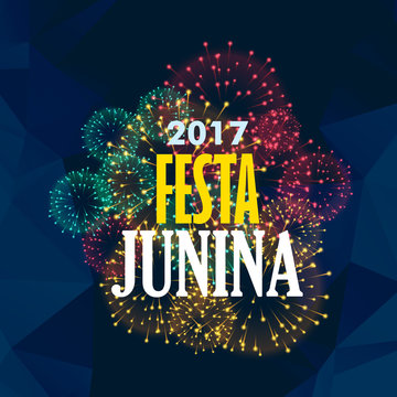 festa junina background with fireworks