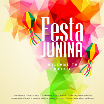 colorful festa junina greeting background