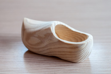 Isolated wooden shoe