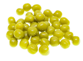 Pickled green peas isolated on white background