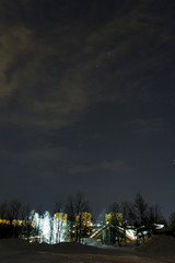 Das n&auml;chtliche Kiruna im Winter