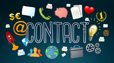 Manuscript e-mail contact text with icons