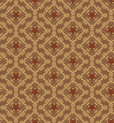 Seamless Damask Wallpaper. Vintage pattern seamless brown colors. Classic design pattern seamless. Background vector.