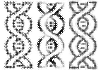 DNA concept in form dots on white background.
