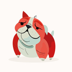 Vector illustration of funny dog on a white background