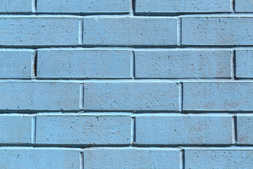Blue painted brick wall