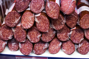 Selection of dry sausages