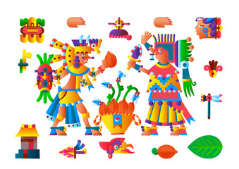 Vector illustration Aztec cacao pattern for chocolate package design.