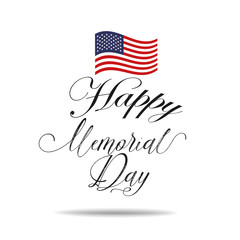 Happy Memorial Day card. National american holiday illustration with USA flag