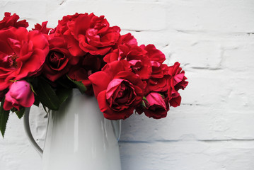 Bouquet of roses on a white background