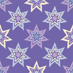 Seamless background with decorative stars. Vector illustration. Textile rapport.
