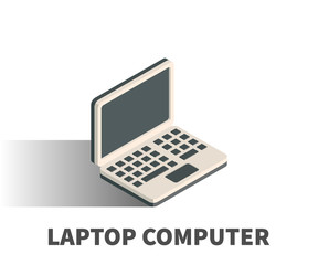 Laptop computer icon, vector symbol in isometric 3D style isolated on white background.