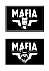 Vector illustration mafia play game card design in vintage style.