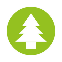 round icon cute green tree cartoon vector graphic design