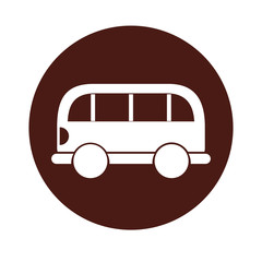 round icon brown car cartoon vector graphic design