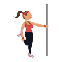 Woman doing aerobics icon vector illustration graphic design