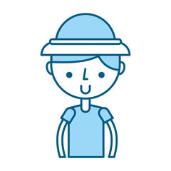 cute blue safari kid cartoon vector graphic design