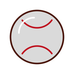 cute white brightly baseball cartoon vector graphic design