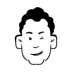 Guy face cartoon icon vector illustration graphic design