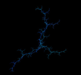 Abstract lightning design. Isolated on black background.
