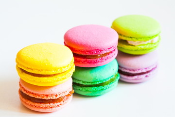 Food. macaroons white background