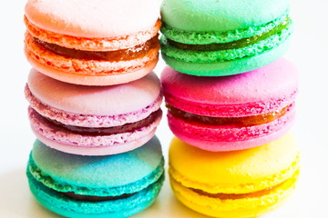 Food. macaroons white background