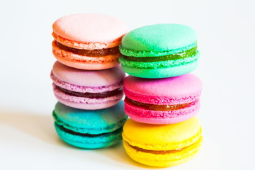 Food. macaroons white background