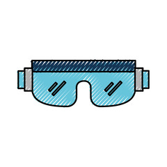 scribble snowboard protective glasses cartoon vector graphic design