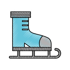 scribble cute ice skate cartoon vector graphic design