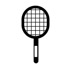 cute black icon sport racket cartoon vector graphic design