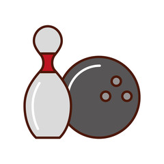 cute brightly pin and ball cartoon vector graphic design