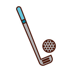 brightly golf club and ball vector graphic design