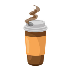 hot coffee drink icon over white background vector illustration