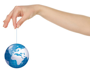 Female hand isolated on white