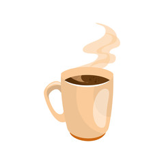 hot coffee mug icon over white background vector illustration
