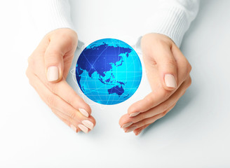 Female hands gesture isolated on white background