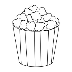 pop corn bucket icon over white background vector illustration